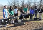 BMS band students are shown with some of the instruments received from The Mr. Holland’s Opus Foundation. Pictured (l-r): Dakota Weaver, Zykeria Boykin, Jasmine Williams, Calandra Boyden, Aden Bynum, Kaylee Pardue, Chelsey Hunt and Mikayla Clark.